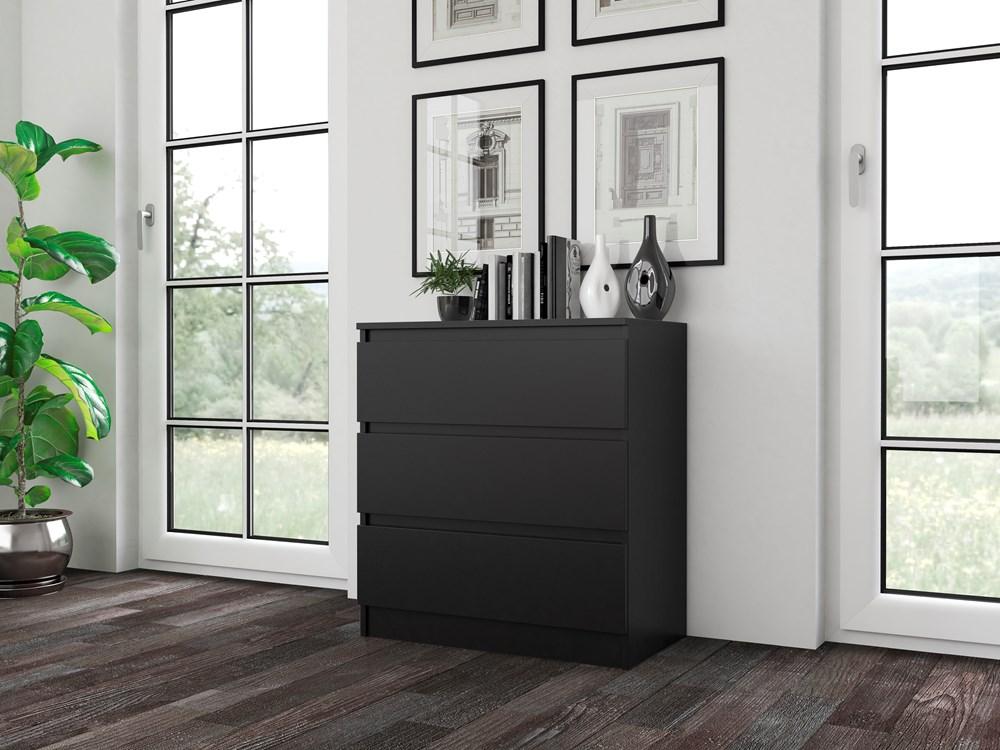 Chest Of Drawers Cabinet Table 3 Drawers Malwa M3 Black For Home For Office