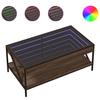 VidaXL Coffee Table with LED Infinity Brown Oak 90x50x38 Cm, Side Table, Living Room Table, End Table, 847711