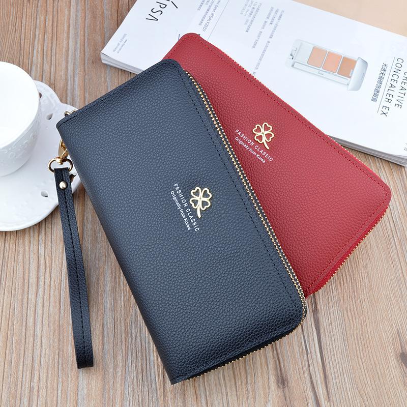 Frauen Clutch Taschen Mode Doppel-reißverschluss Handy Tasche Künstliche Leder Damen Handtaschen Geldbörse Brieftasche GZW