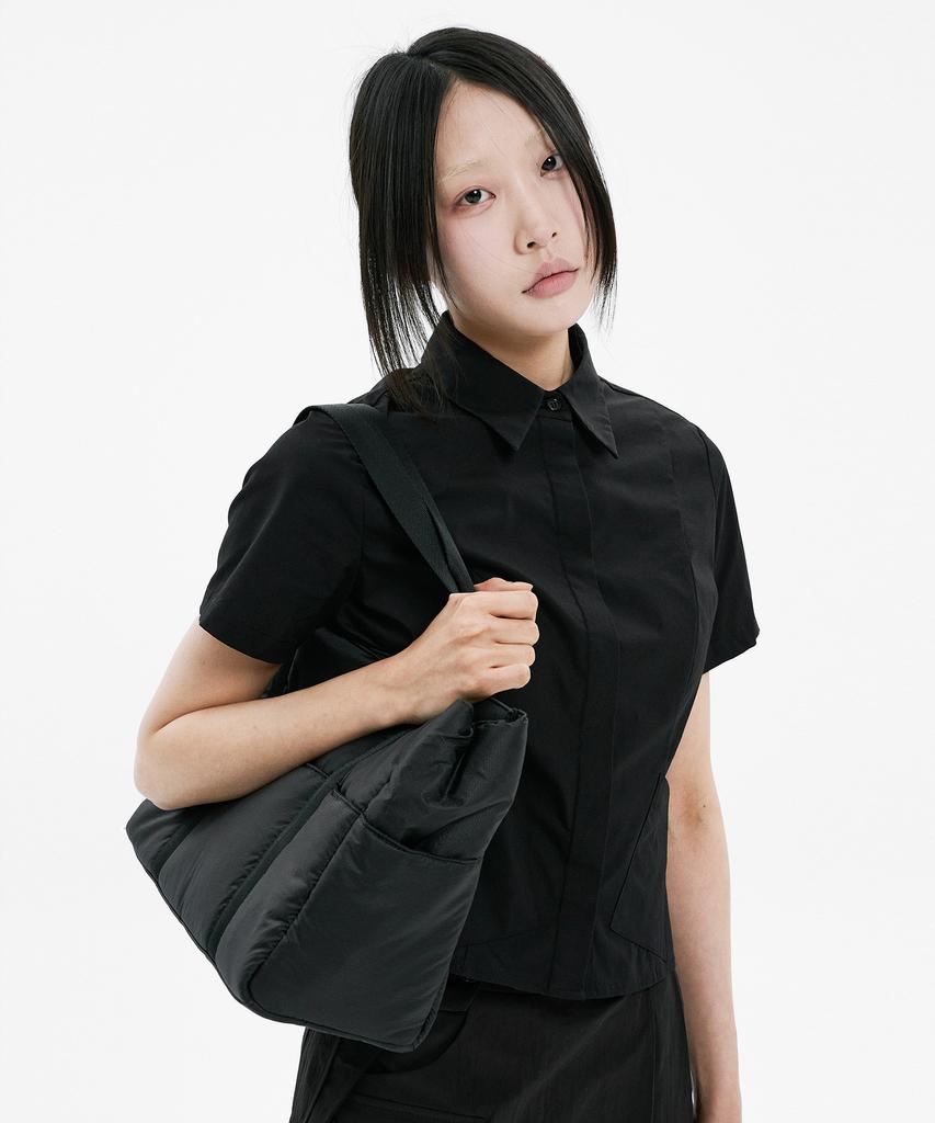 Hanahi Puffy Tote Bag Black