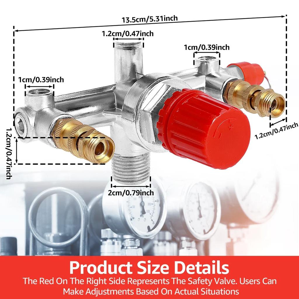 Air Compressor Pressure Switch 90-120PSI Adjustable Manifold Regulator Gauge Durable Compressor Pressure Valve Switch Control