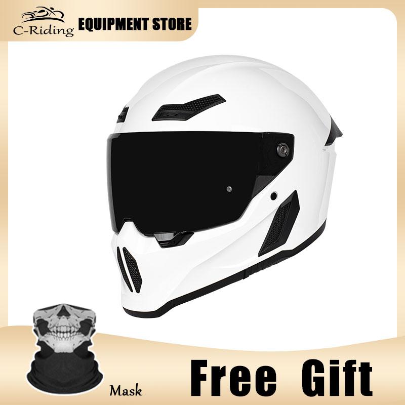 C-Riding Winter Warm Cruising Professional Women and Men Safety Hats Retro Cruising Full Helmet DOT Certified Summer