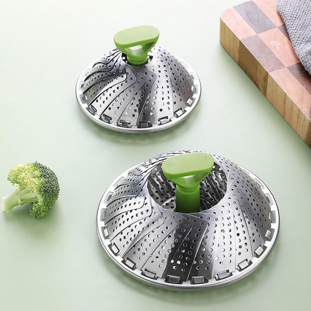 Folding Design Folding Food Steamer Stainless Steel Mesh Steamer Rack  Cooking Cookware