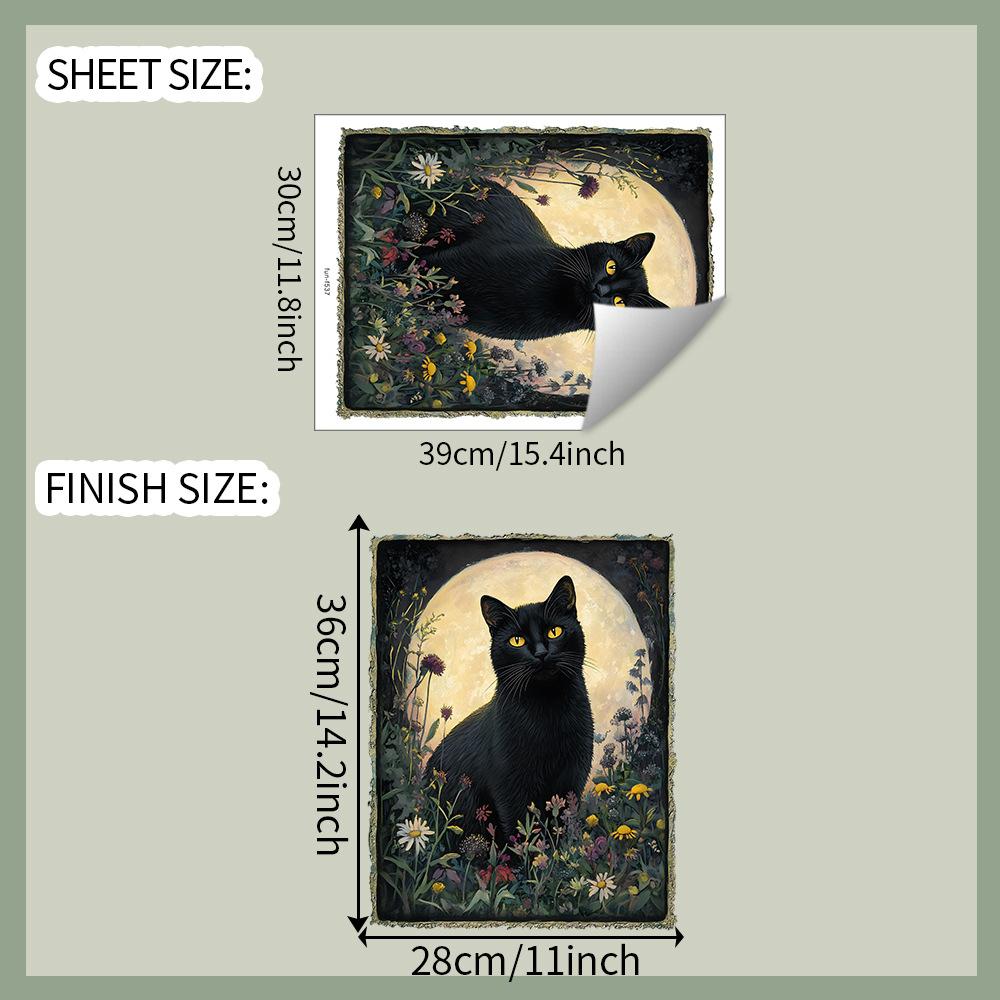 Vintage Olieverf Kat Poster Muursticker Zelfklevend Verwijderbaar voor Slaapkamer Woonkamer Achtergrond Huisdecoratie