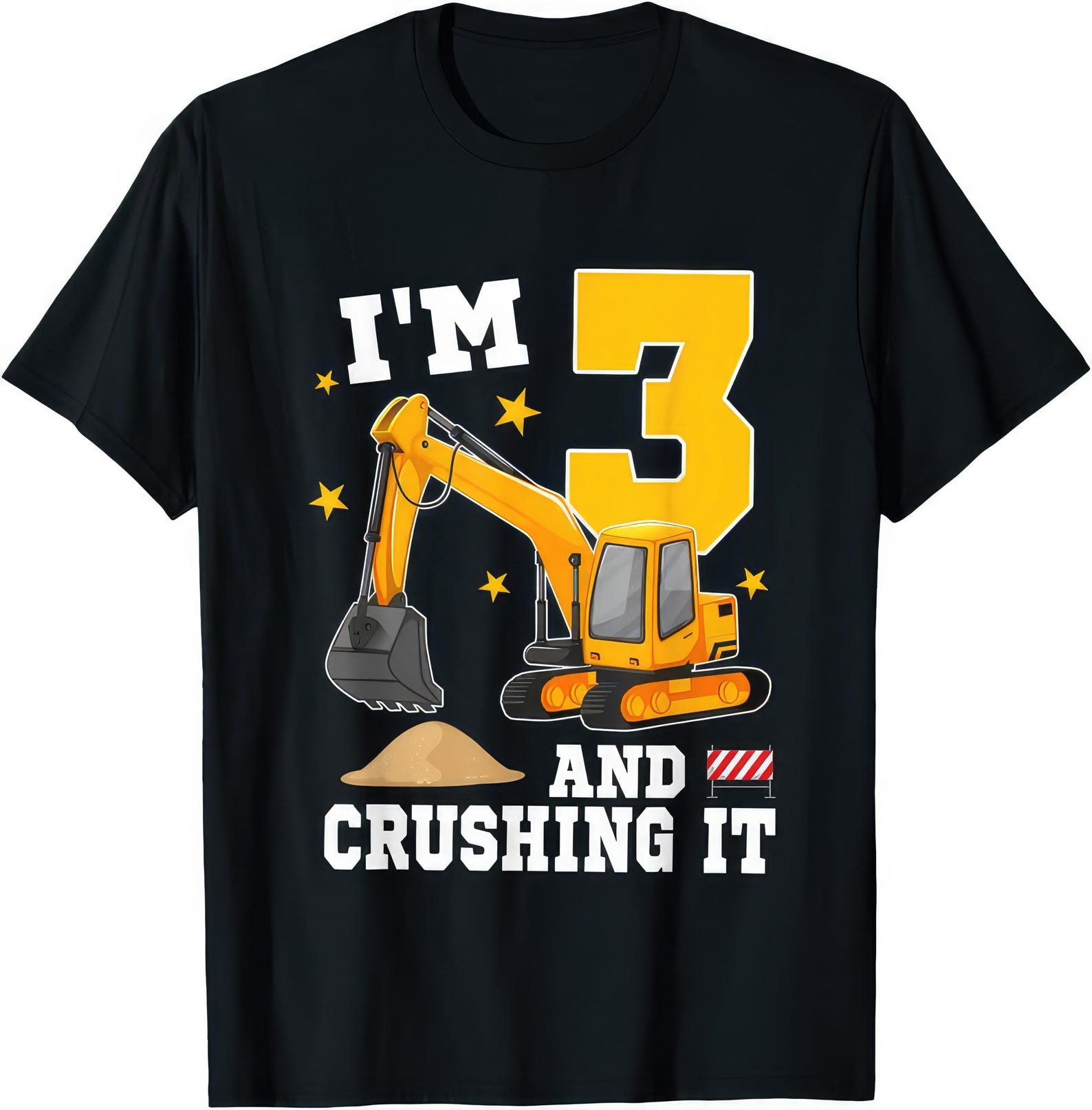 Im 3 And Digging It 3rd Birthday Construction T shirt M