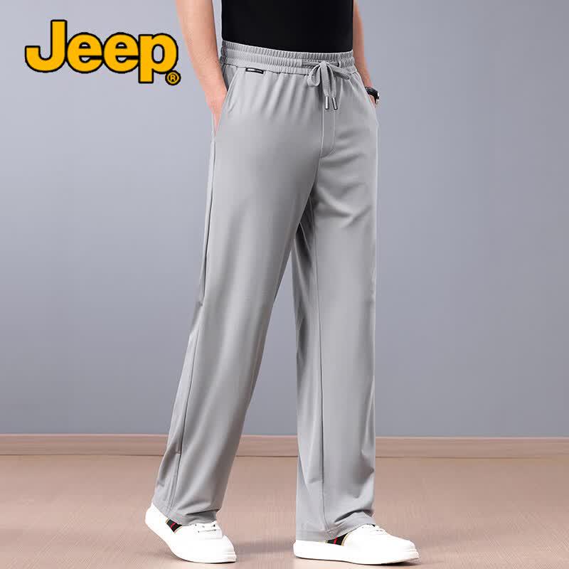 JEEP Men s Summer Modal Loose Straight Wrinkle-Resistant Casual Pants 4XL
