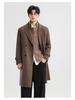2025 Autumn/Winter Men's Double-Sided Wool Double-Breasted Trench Coat, Mid-Length with Lapel