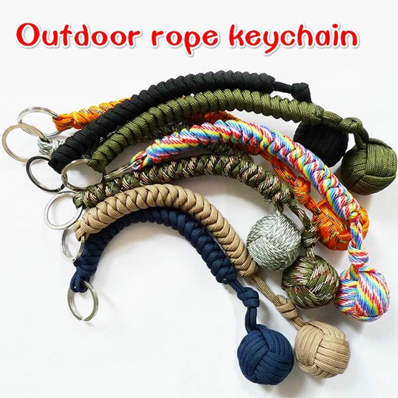 Outdoor Security Protection Black Monkey Fist Steel Ball for Girl Bearing Self Defense Lanyard Survi