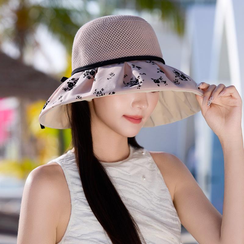 Spring and Summer Versatile Printed Sunshade Bucket Hat Casual Face Small Hat Women's Outdoor Travel Sunscreen Basin Hat Sun Hat