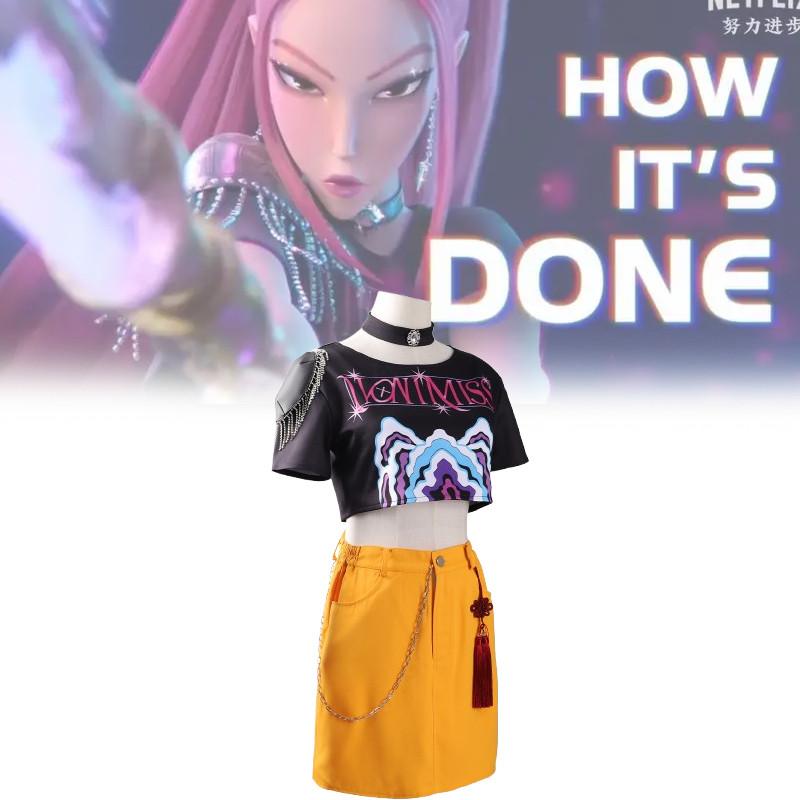 Kpop Demon Hunters Cosplay Costume For Stage Performance In Polyester Material