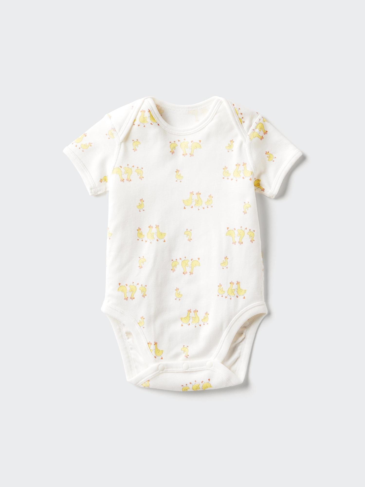 Uniqlo Bn Bodysuit  Short Sleeve Print 01 OFF WHITE/BABY 90
