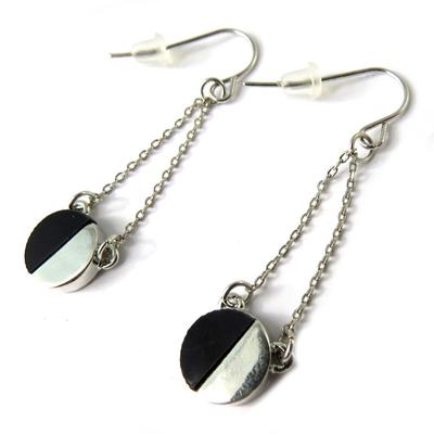[N8316] - Silver Black 'Cléopatra' Earrings