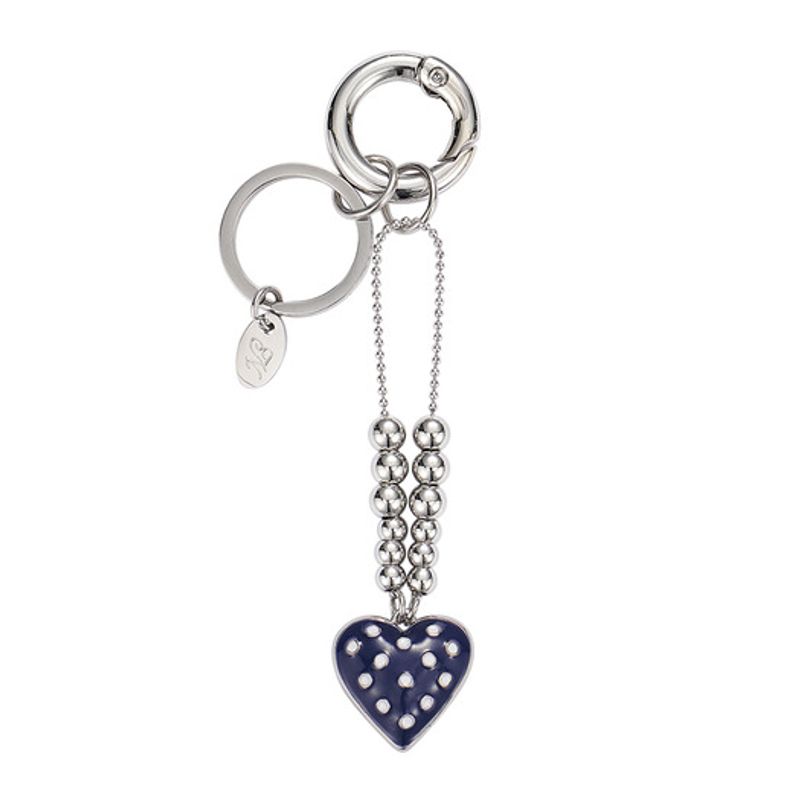 

nff dot heart keyring-navy ONE