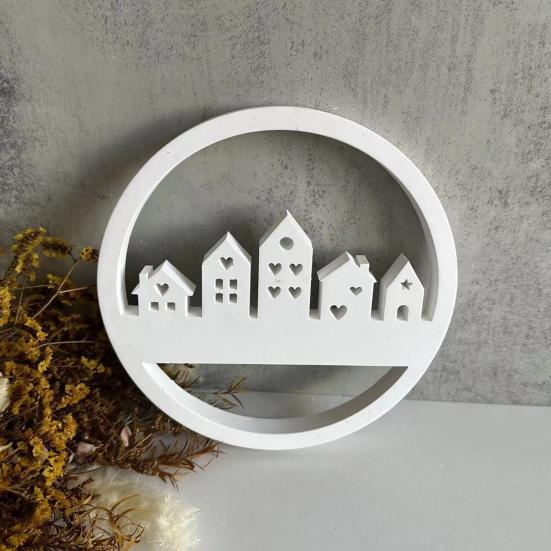 Silicone House Mold Architectural Shape Mold Mold Resin Construction Circle Candle Heat-Resistant DIY Craft