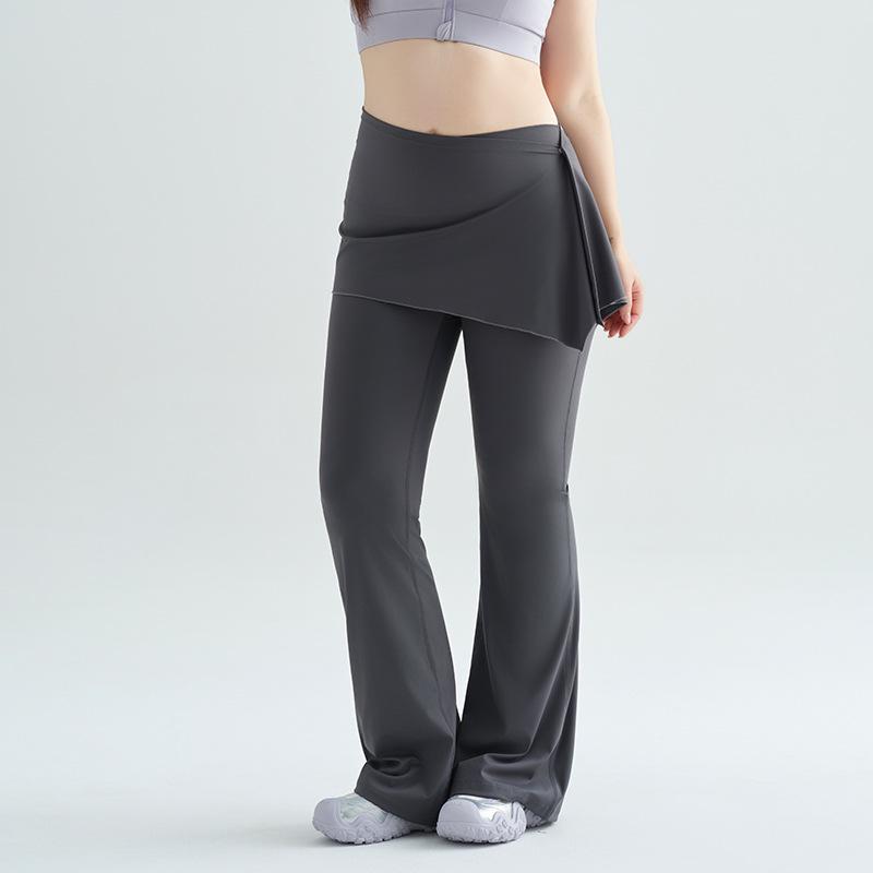 Women's High Waist Yoga Skirt Pants - Hip-Lifting Flare Trousers for Pilates & Fitness (Plus Size Available)