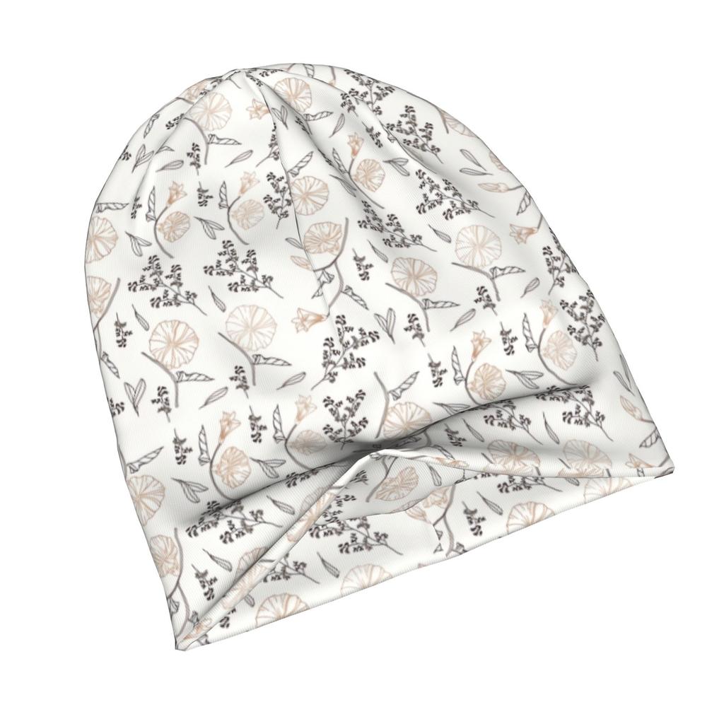 2D Flat Printing ELEGANT SPRING FLOWERS Stylish Adult Beanie for Layering with Fall Or Winter Outfits Brings Relaxed Charm to Streetwear Or Weekend Fa