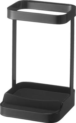 Yamazaki Jitsugyo 5063 Hair Iron Stand Tower Black Tower Hair Iron Holder with Heat Resistant Tray Approx. 10.5X10.5X16.5cm
