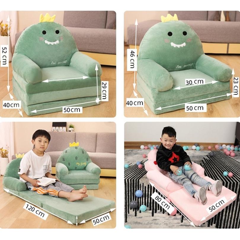 2 In 1 Foldable Cartoon Lazy Sofa 3layers Children Furniture Flip Open Girl Princess Baby Toddler Reading Area Armchair