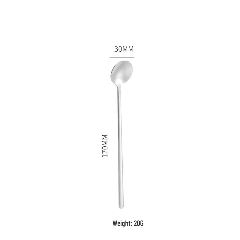 Petite Cuillère Ronde Nordique - Cuillère à Café Remuer en Acier Inoxydable 304 Argent et Or pour Dessert et Cuisine Occidentale