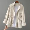 Mantel Damen Midilänge Windbreaker Locker Schlankmachend Vielseitiges Oberteil