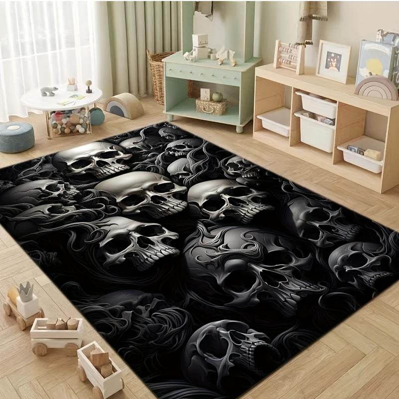 1pc PC Scary Skull Pattern Mat, Suitable for Kitchens, Bathrooms & Nurseries – Perfect Halloween and Christmas Decoration