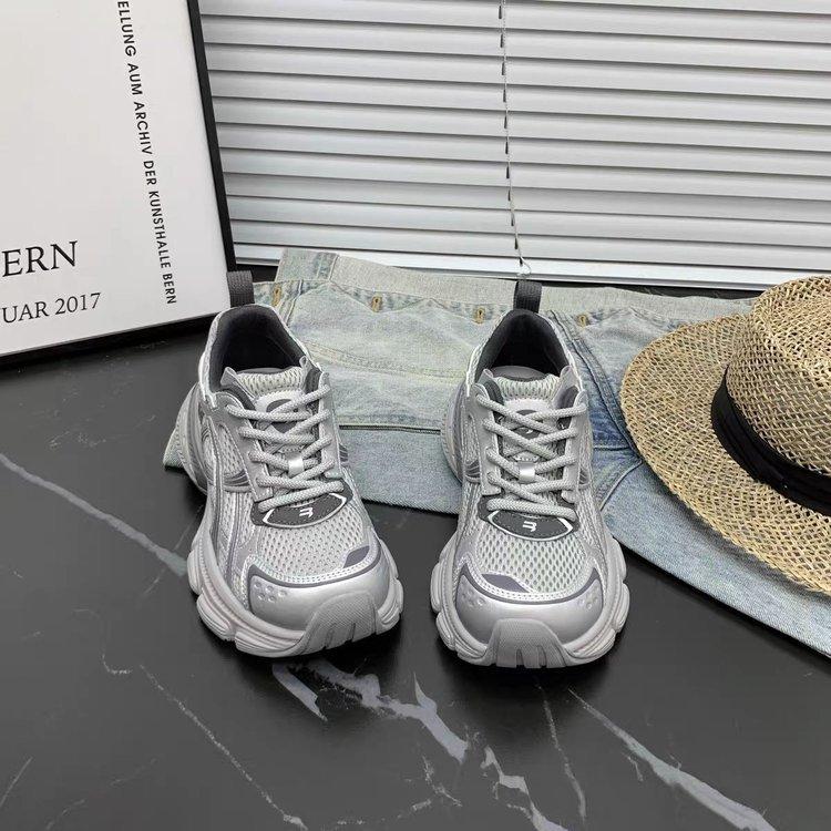 Cowhide Version~ New Shock-absorbing Platform Dad Shoes In Autumn 2025 Women's Genuine Leather Mesh Lightweight Casual Sports Shoes