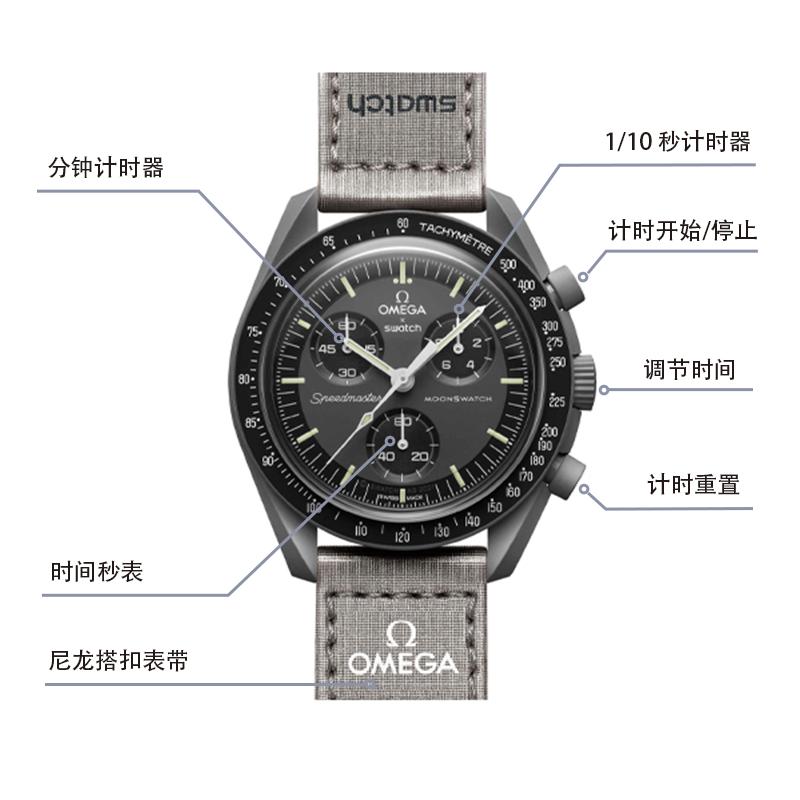 Swatch Orologio da uomo 42mm Nero SO33A100 SO33A100