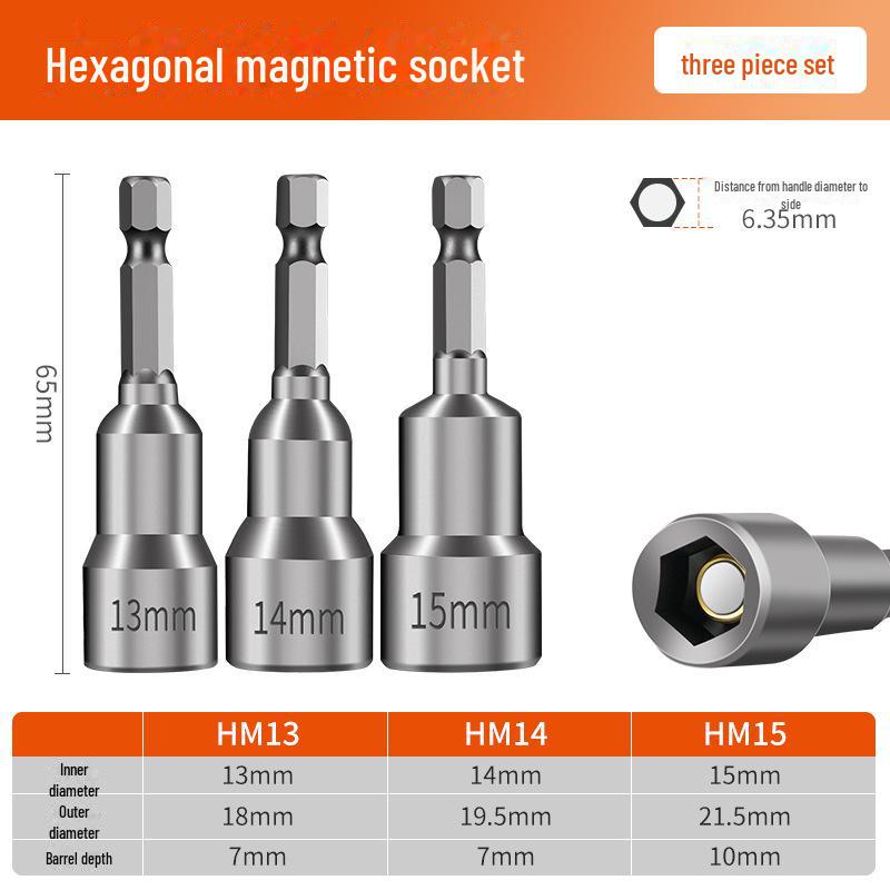 8mm Magnetic Hex Socket Head Drill and Wrench Tool Set