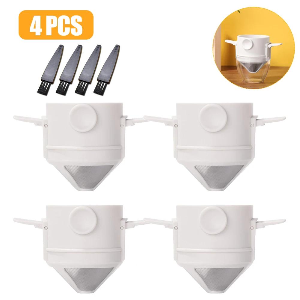 10/8/4/2Pcs Foldable Portable Coffee Filter Coffee Maker Stainless Steel Drip Coffee Holder Reusable Paperless Pour Over Dripper