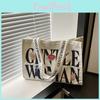 Fashionforward Tote Large Bag For Women With Unique Letter Print And Comfortable Dual Straps Shoulder