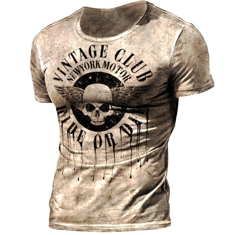 

Летний топ с круглым вырезом и 3D-принтом в виде черепа, модная повседневная мужская футболка с коротким рукавом XS
