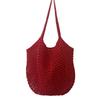 Woven Hollow Bag Eco-Friendly Large Capacity Straw Tote Bag Stylish Single-shoulder Bag for Travel Beach Shopping
