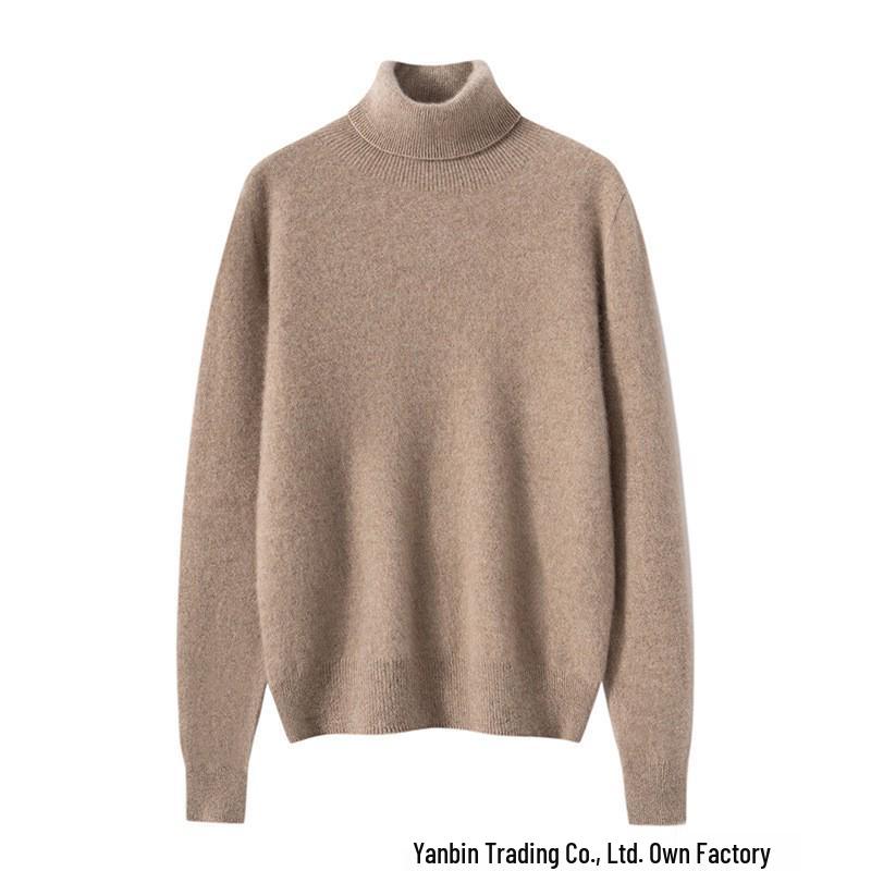 Women's Pure Cashmere Long Sleeve Lapel Pullover Sweater for Autumn/Winter