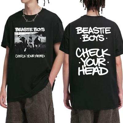 Hip Hopové skupiny Beastie Boys Check Your Head Album potisk Tričko Unisex vintage Letní trička s krátkým rukávem Pánské Dámské Bavlněné Top