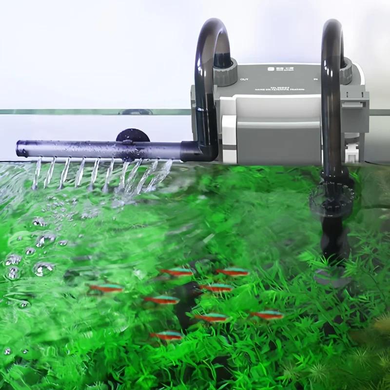 Wall-mounted Fish Tank Waterfall Filter Aquarium External Hanging Water Pump Small Circulation Filter Remove Oil Film Canister
