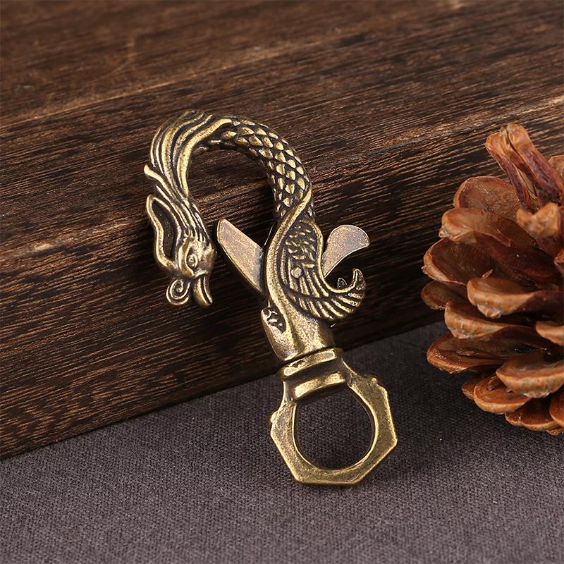 

Винтажные медные фигурки дракона, маленькие украшения, ретро латунные автомобильные брелки с животными, украшения для офисного стола, аксессуары