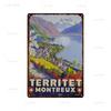 Stadt Wahrzeichen Metallposter Reise Stadt Schilder Griechenland Berglandschaft Blechschild Plakette Poster für Bar Kneipe Club Heimdekor