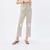 YERAD Women's Lyocell Linen Blend Cropped Straight-Leg Pants