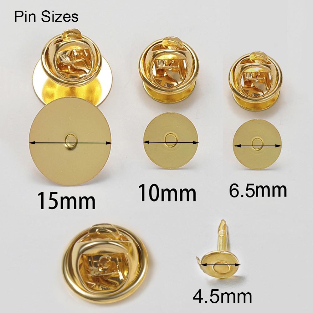 50 Jeux Broches Attaches Bouton Fermoir Papillon Support Badge à Pression Attache Broche Clou Attaches pour Bijoux DIY