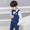 2024 Boys' Striped Blazer Vest Set - Korean Style Trend for Spring & Autumn