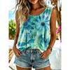 Women's Tank Floral Graphic Vintage Stylish Casual Sleeveless Crew Neck Regular Tops Summer Spring