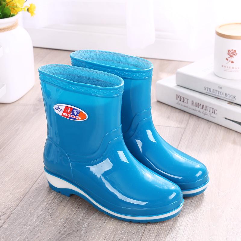 

Женские нескользящие резиновые сапоги средней высоты — модная, износостойкая, водонепроницаемая обувь для кухни и использования на открытом воздухе 36