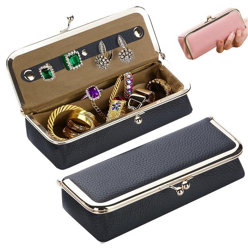 Unisex Jewelry Box Fashion Glasses Case - RFID Blocking, Travel Jewelry Case Bag Charm Storage Box Fashion Pencil Bag with Kiss Lock, Coin Purse