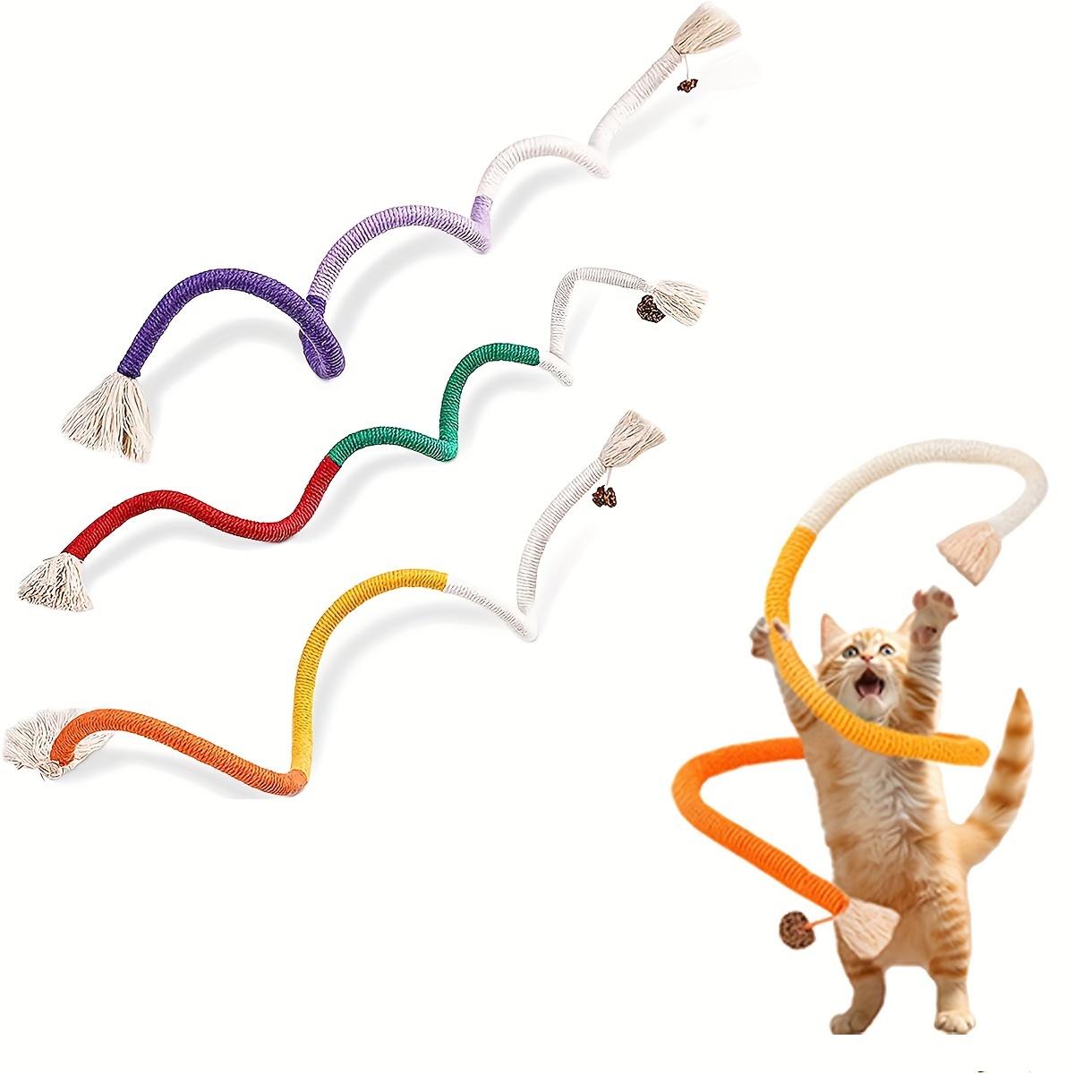 3pcs Cat Chew Toys Interactive Clean Mouth Cat Rope Toys Molar Cotton Rope Toys Handmade Pet Chew Toys for Teeth Cleaning