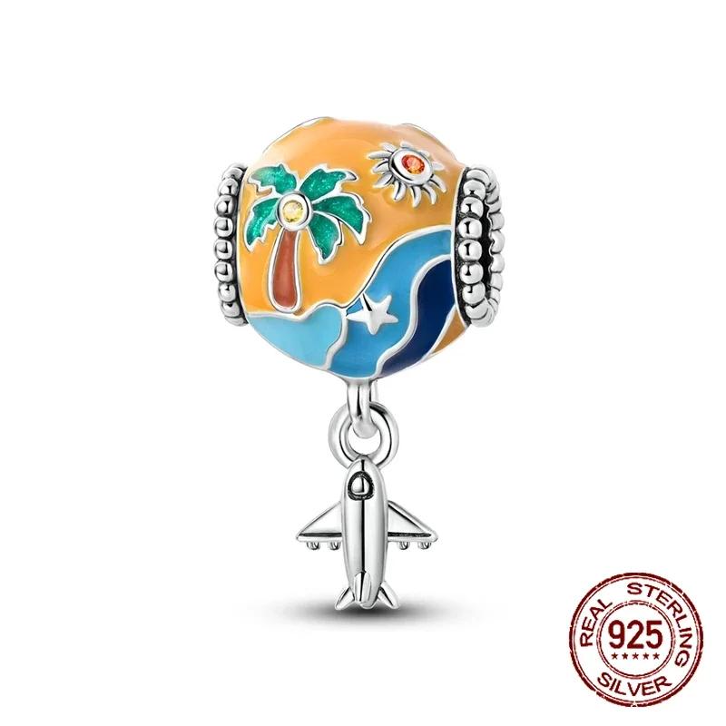 Newest Charm Bead Component Bead Component Popular Hot Air Balloon Colorful Copper Metal LOVE Family Dangle Compatible With Authentic Original