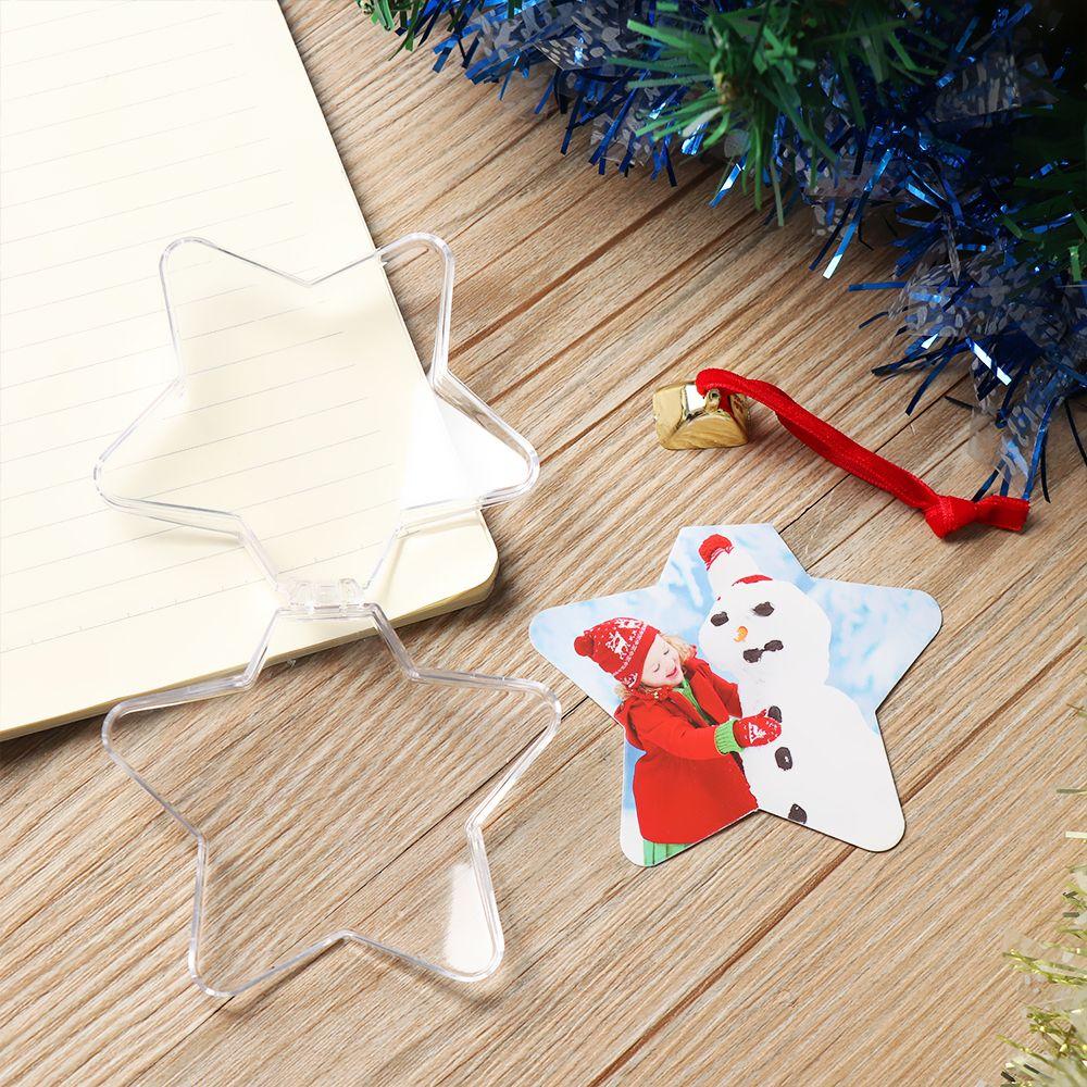 Hanging Home Decor Picture Frame Pendant Photo Christmas Ball Xmas Tree Ornaments Photograph Holder