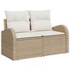 Sofa Set 8 Pieces Beige and Cream White Poly Rattan and Steel