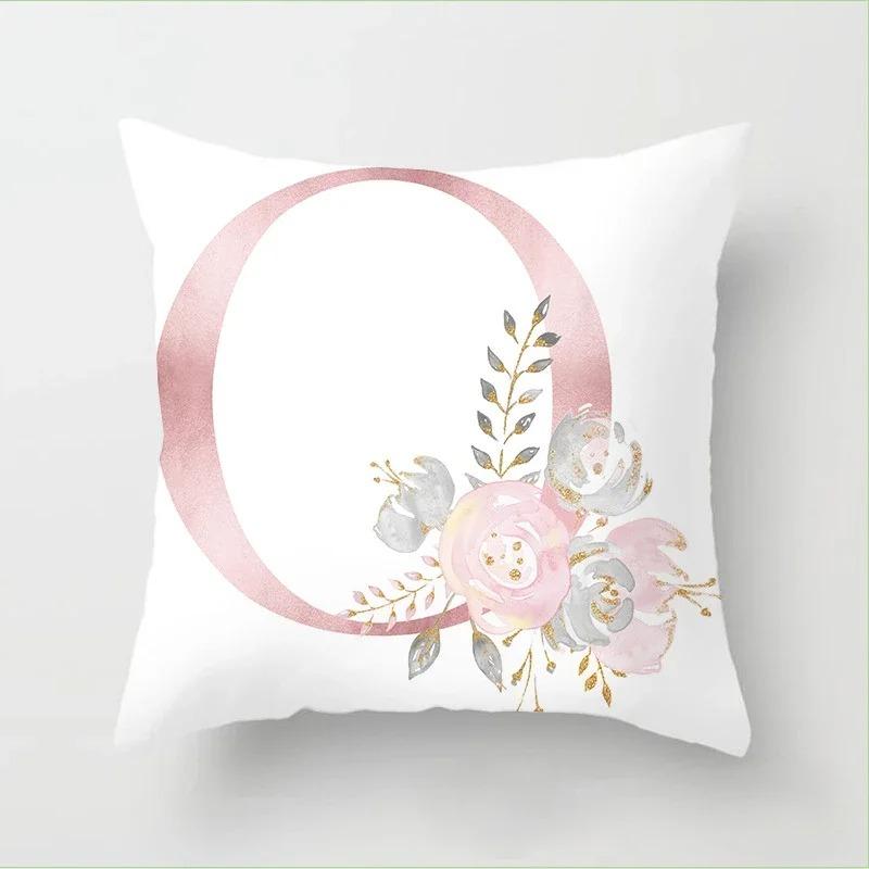 Pink Letter Printed Pillow Cover Pillow Cover Sofa Cushion Decorative Pillow Cover