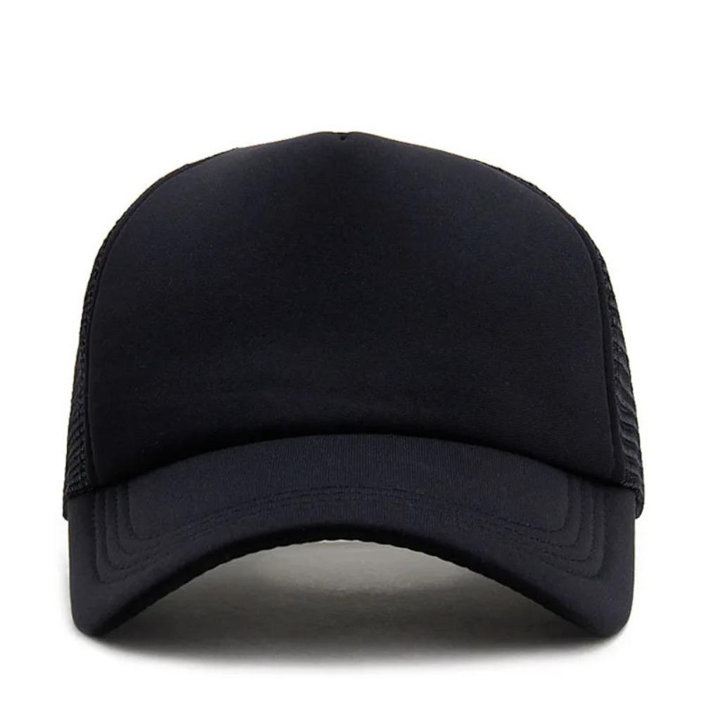 Black Mesh Back Trucker Cap The Viral Summer Accessory Men & Women Daily Streetwear&Outdoor Activities Breathable & Adjustable