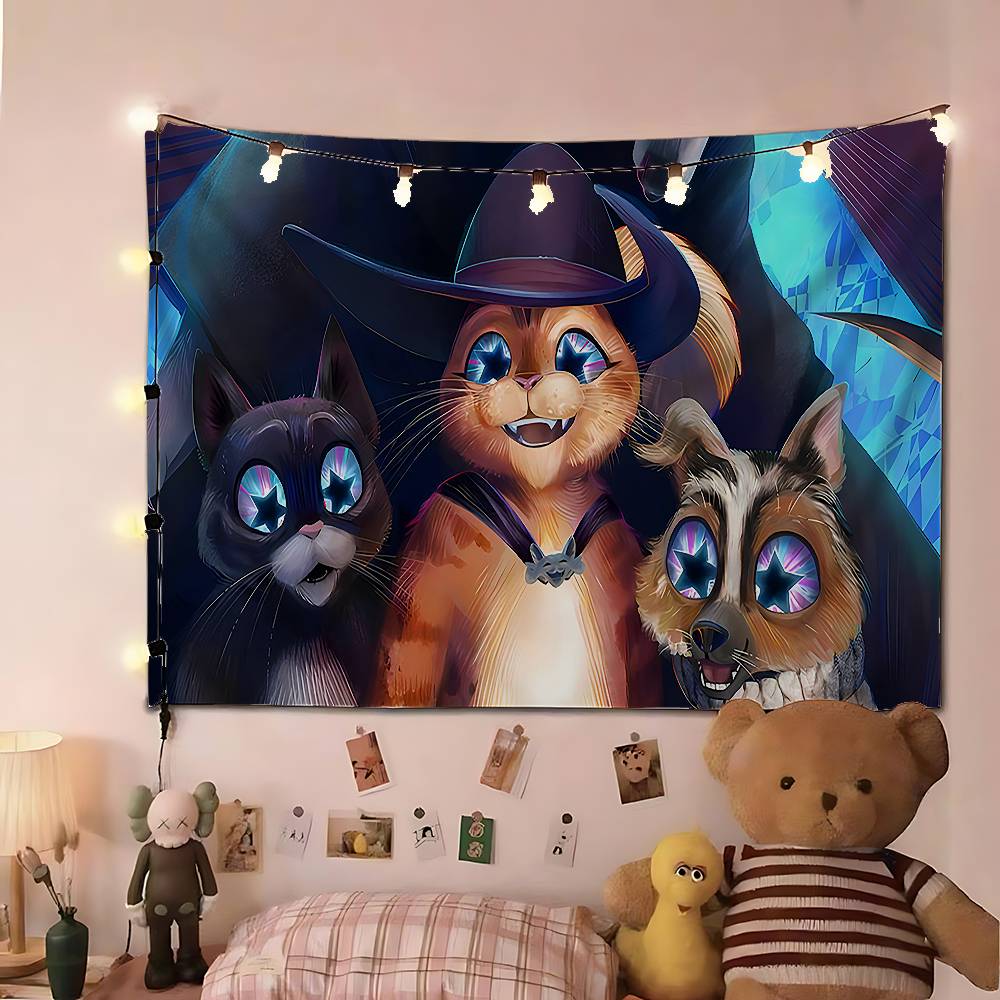 PPuss In BBoots The Last Wish Tapestry Customizable Tapestries Of Various Styleswall Celebrity Photo Printingwall Hangings